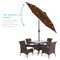 Best Choice Products 7.5ft Outdoor Solar Patio Umbrella for Deck, Pool w/ Tilt, Crank, LED Lights